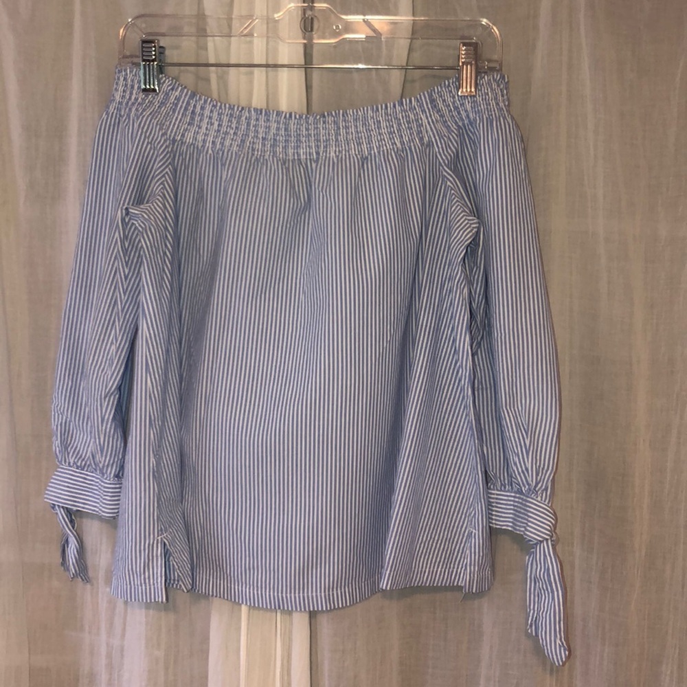 Off the shoulder striped blouse